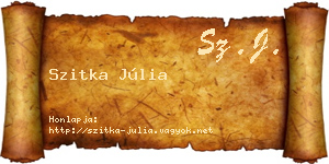 Szitka Júlia névjegykártya