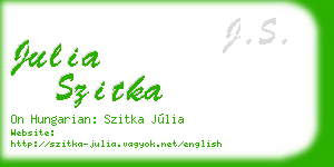 julia szitka business card
